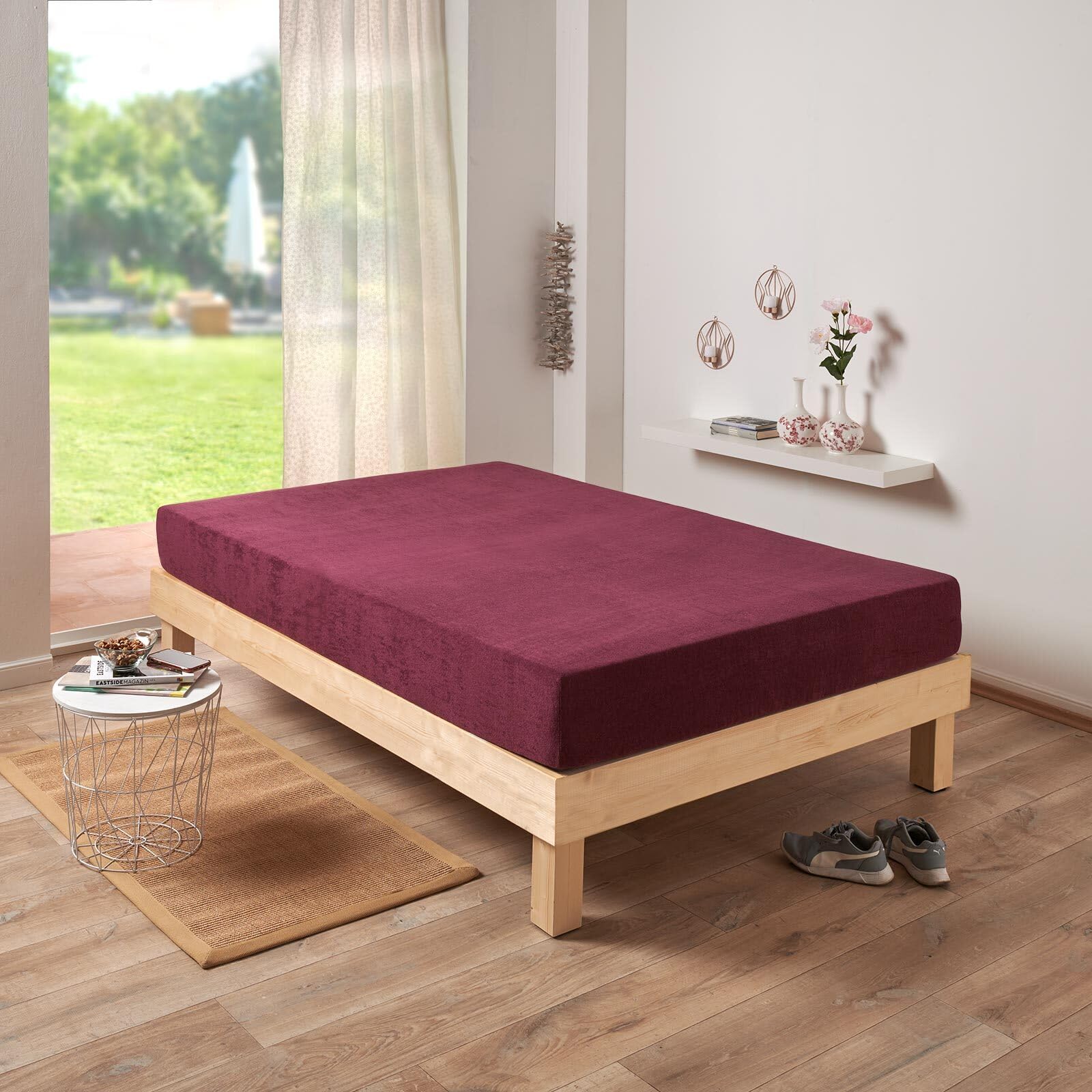 TRAUMSCHLAF Frottee Spannbettlaken Stretch – Weiches, dichtes 180 g/qm Spannbetttuch mit Rundumgummi – ideal für Matratzen bis 30 cm – 140x200-160x200 cm, anthrazit