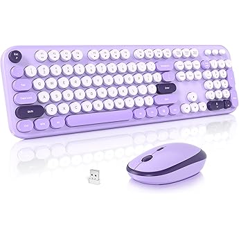 Macally Wireless Keyboard and Mouse Combo, 2.4G Full Size Wireless Mouse and Keyboard Combo for PC, Desktop, Laptop, Notebook, ChromeBook - Ultra Slim Cordless Computer Keyboard Mouse Set