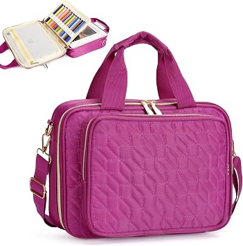 Bible Case with Handle, Shoulder Strap & Zipper Pocket - Purple