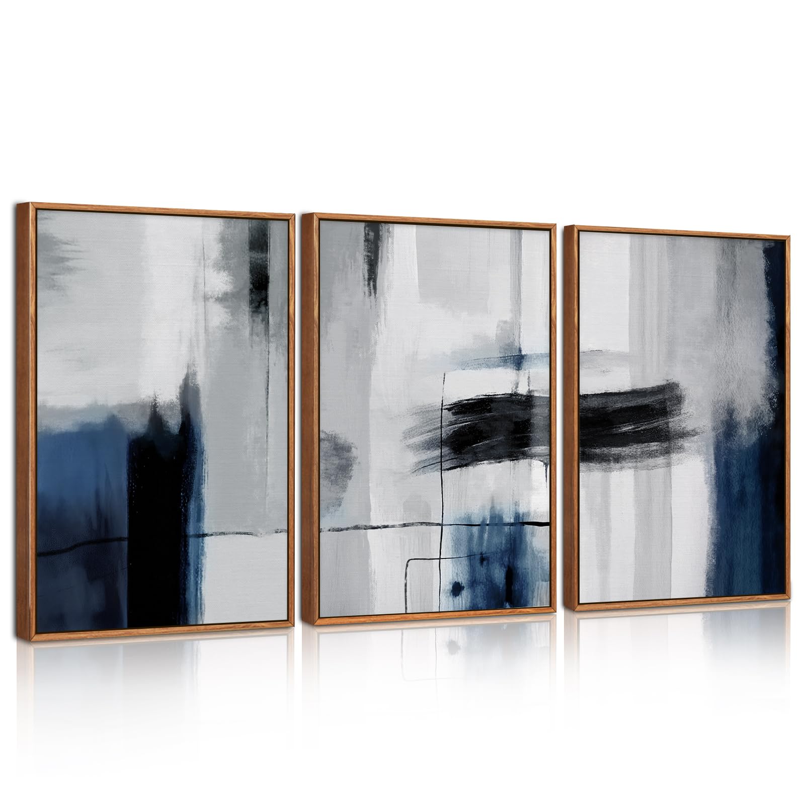 BINCUE Groß Boho Bilder Beige,Abstrakte Wandkunst,Beige Braun Leinwand Wandbilder Rahmen,Moderne Wohnzimmer Wanddeko,Geometrische Abstrakte Bild,Moderne Boho Wanddeko Schlafzimmer Büro