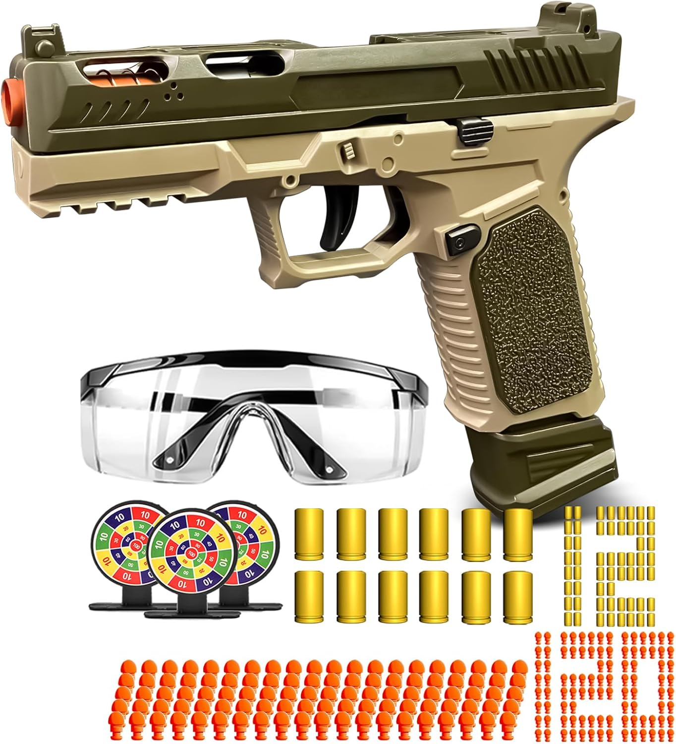 Amazon.com: Automatic Shell Ejecting Toy Gun Pistol, Soft Bullet Toy ...