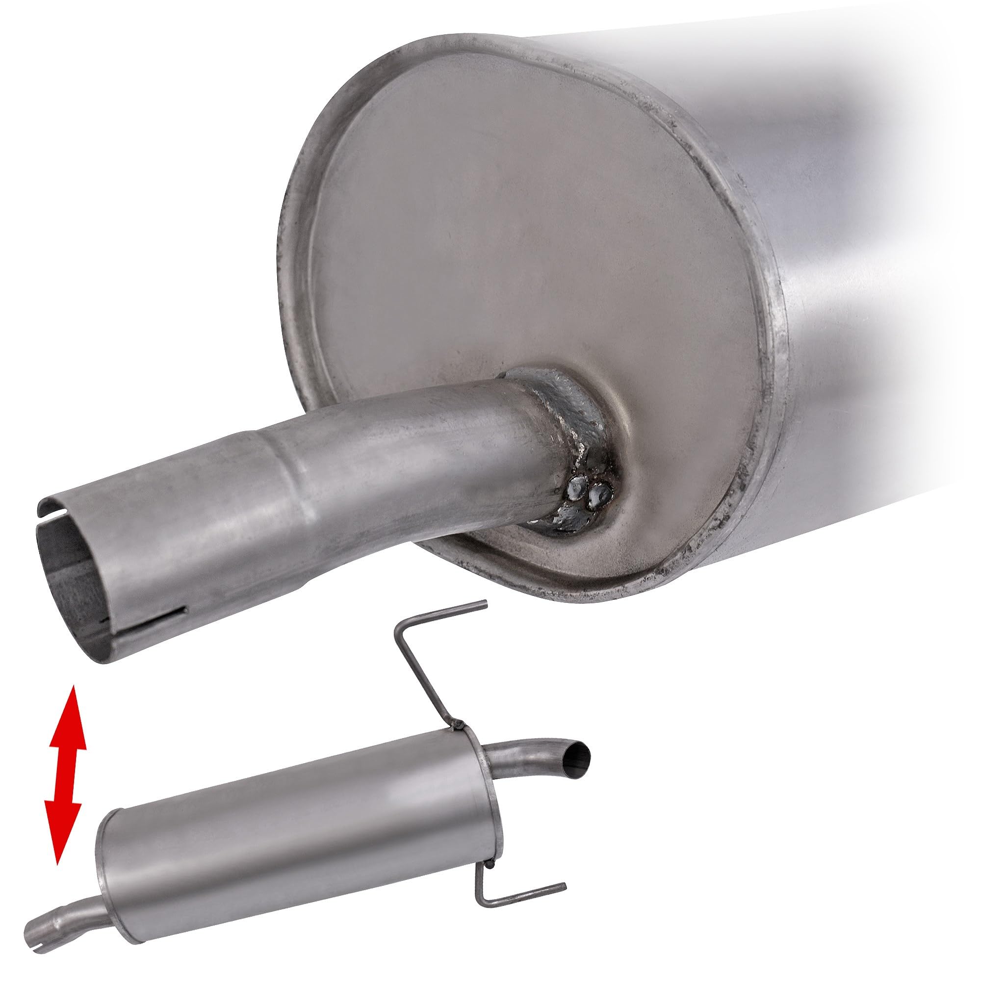 ATEC Germany Silenciador de escape 1x Silenciador trasero, 2x parachoques,