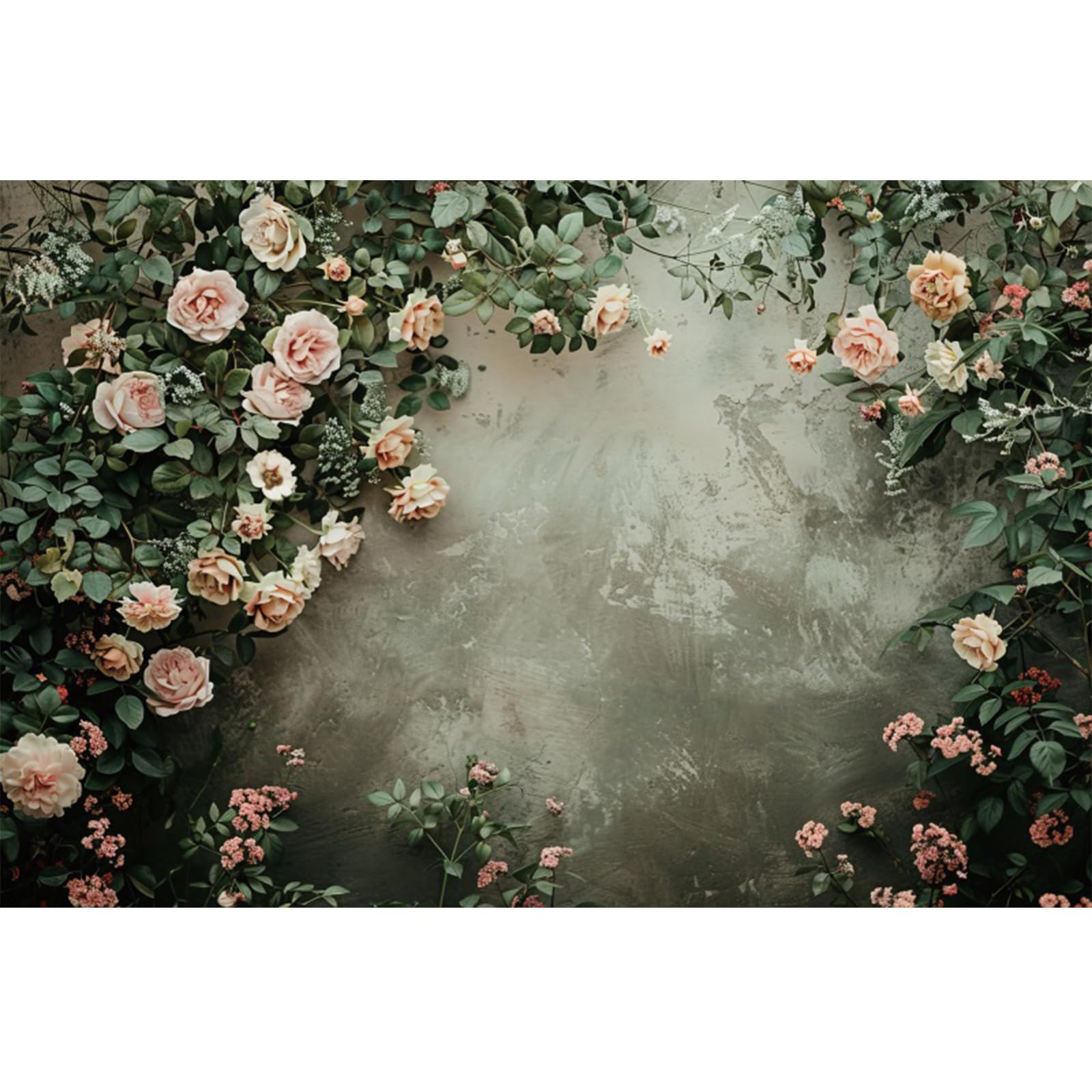 YongFoto Elegant Retro Bloom Flower Wall Backdrop 7x5ft Spring Green Plant Climbing Vines Floral Photography Background Bridal Shower Wedding Party Banner Room Decor Portraits Photoshoot Wallpaper: 7ftx5ft Style 7