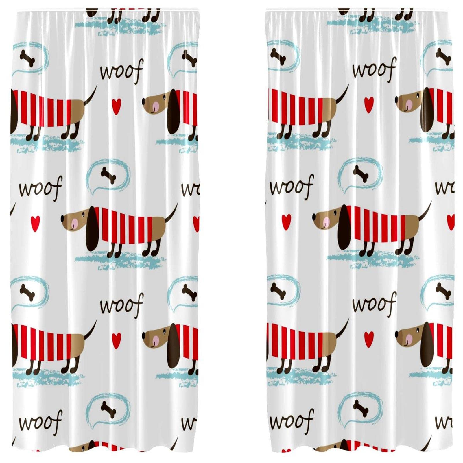 Rideaux occultants motif chien 140x213 cm pour embellir la sieste
