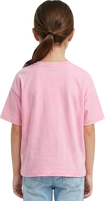 Hello Kitty Girls Tshirt, Boxy Short Sleeve Kids Tshirt, Pink Summer Girls Top, Ages 5 to 13 Years