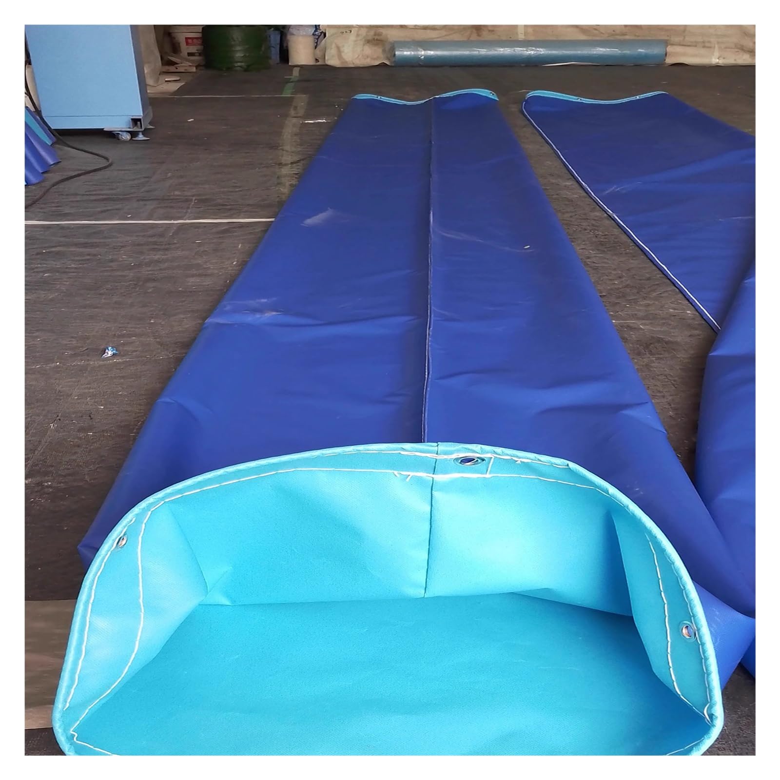 LWJSOCP Waterproof Canvas Unloading Chute, PVC-Coated Tarpaulin Conveyor Belt for Cargo Transport, 15m Length