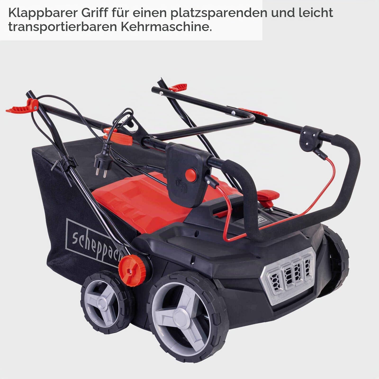 Scheppach Kehrmaschine für Kunstrasen, Terrassen und Einfahrten ELS1800-1800W