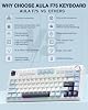 Teclado mecánico inalámbrico AULA F75 75%, intercambiable en caliente, switches Reaper pre-lubricados, 2.4GHz/Type-C/BT5.0, retroiluminación RGB (blanco y azul) 3