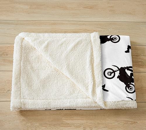 Miniatura 3 de Manta de forro polar de motocross para cama, sofá, niños, deportes extremos, motocicleta, manta mullida para motocross, motocicleta, manta Sherpa