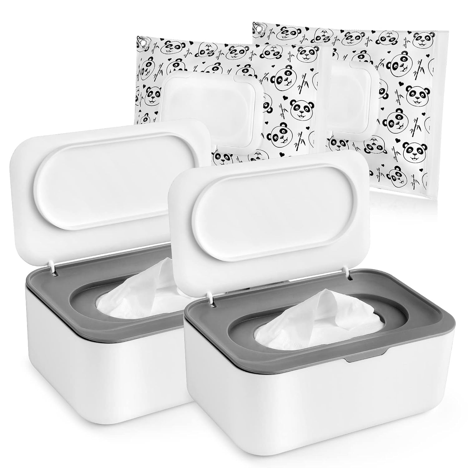 TORASO Wipes Holder, Wipes Dispenser with Lid, Pouch with