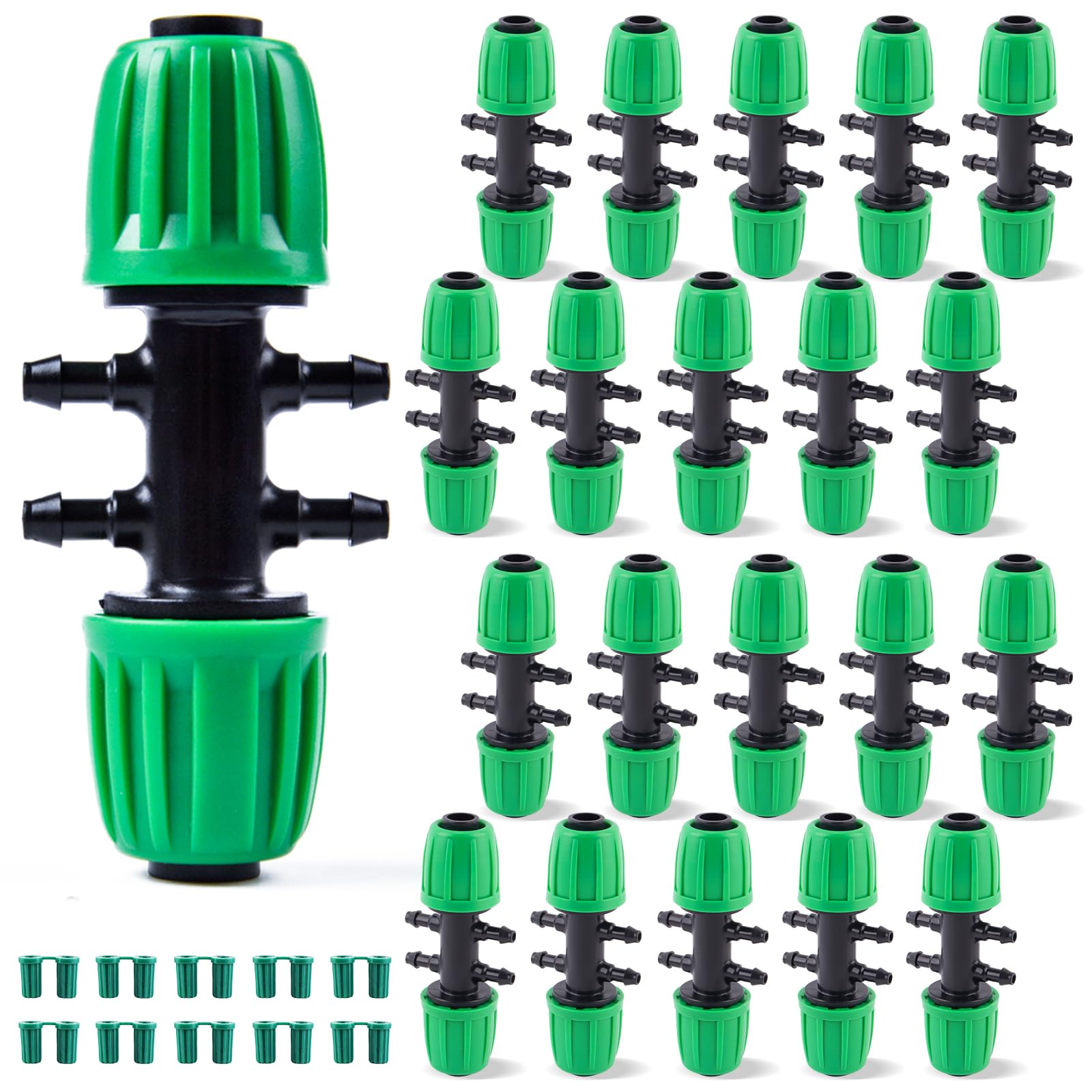 Kalolary 20PCS Barbed Tee Connectors Drip Irrigation โ image 1
