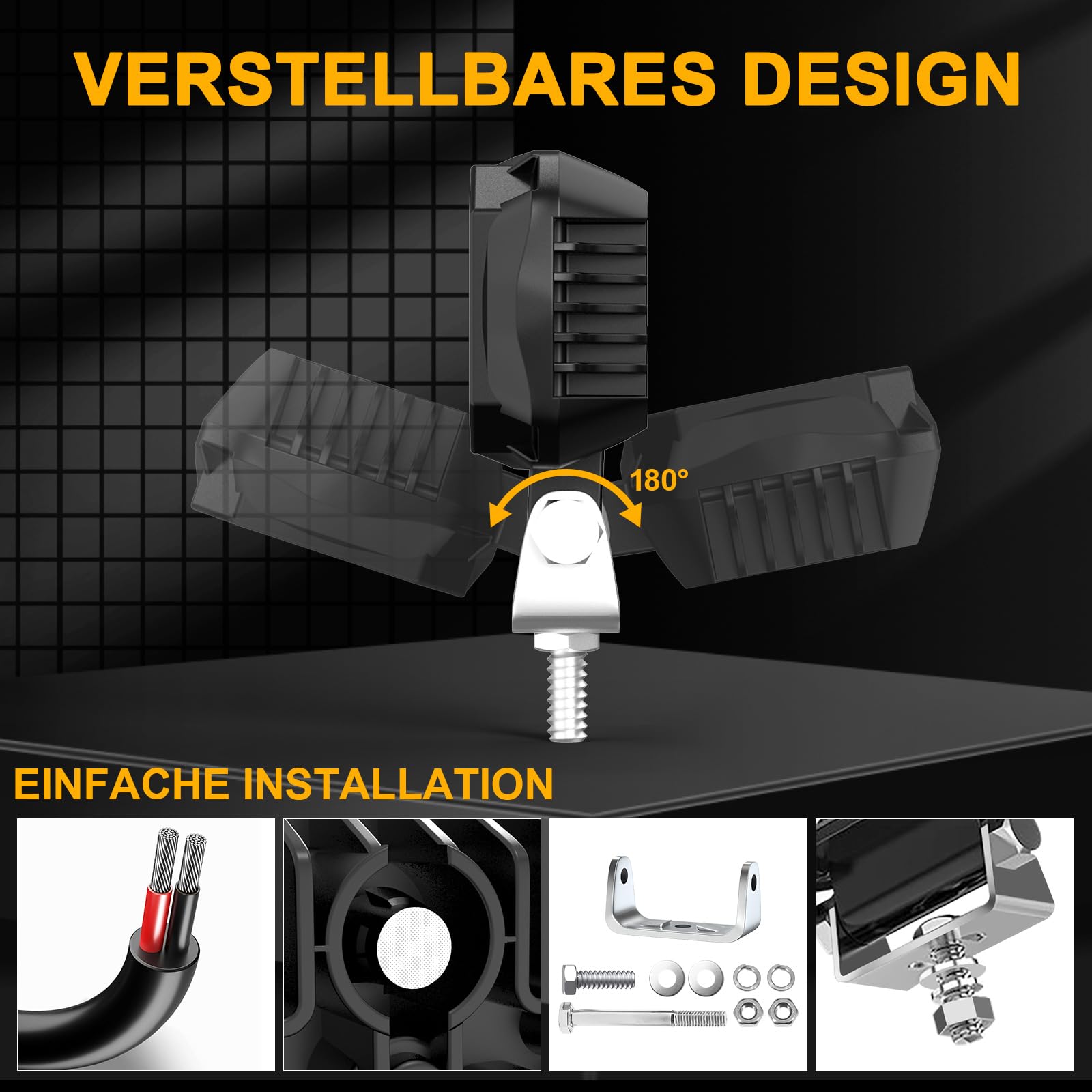 antom 2er Set LED Arbeitsscheinwerfer 168W 9-60V 18000 Lumen IP68 wasserdicht Zusatzscheinwerfer Ideal für Bagger, Traktoren, Lkw, Geländewagen, Motorräder, Baustellenbeleuchtung