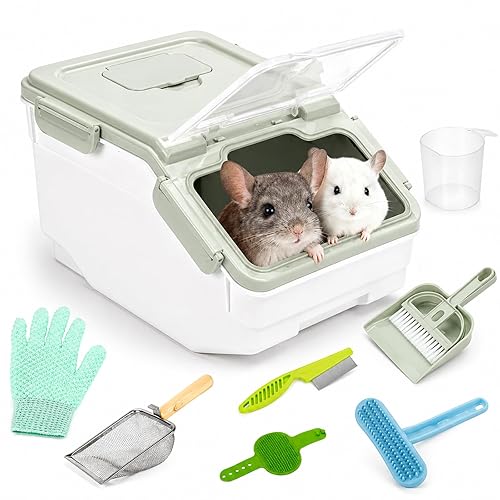 Extra Large Chinchilla Sand Bath Container Kit, Plastic Chinchilla Dust