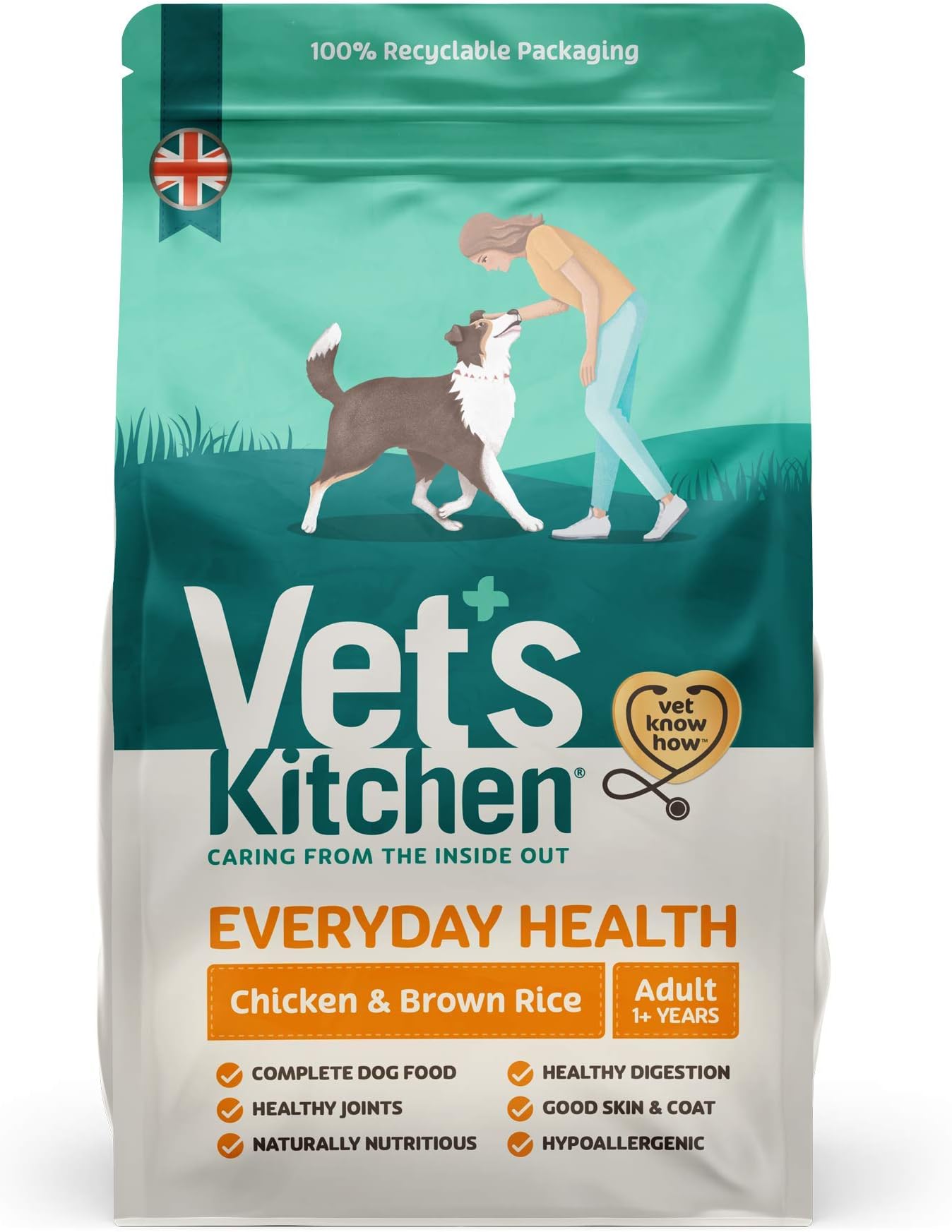 Vet's Kitchen Dry Dog Food, Everyday Health/ Chicken/ 12 kg