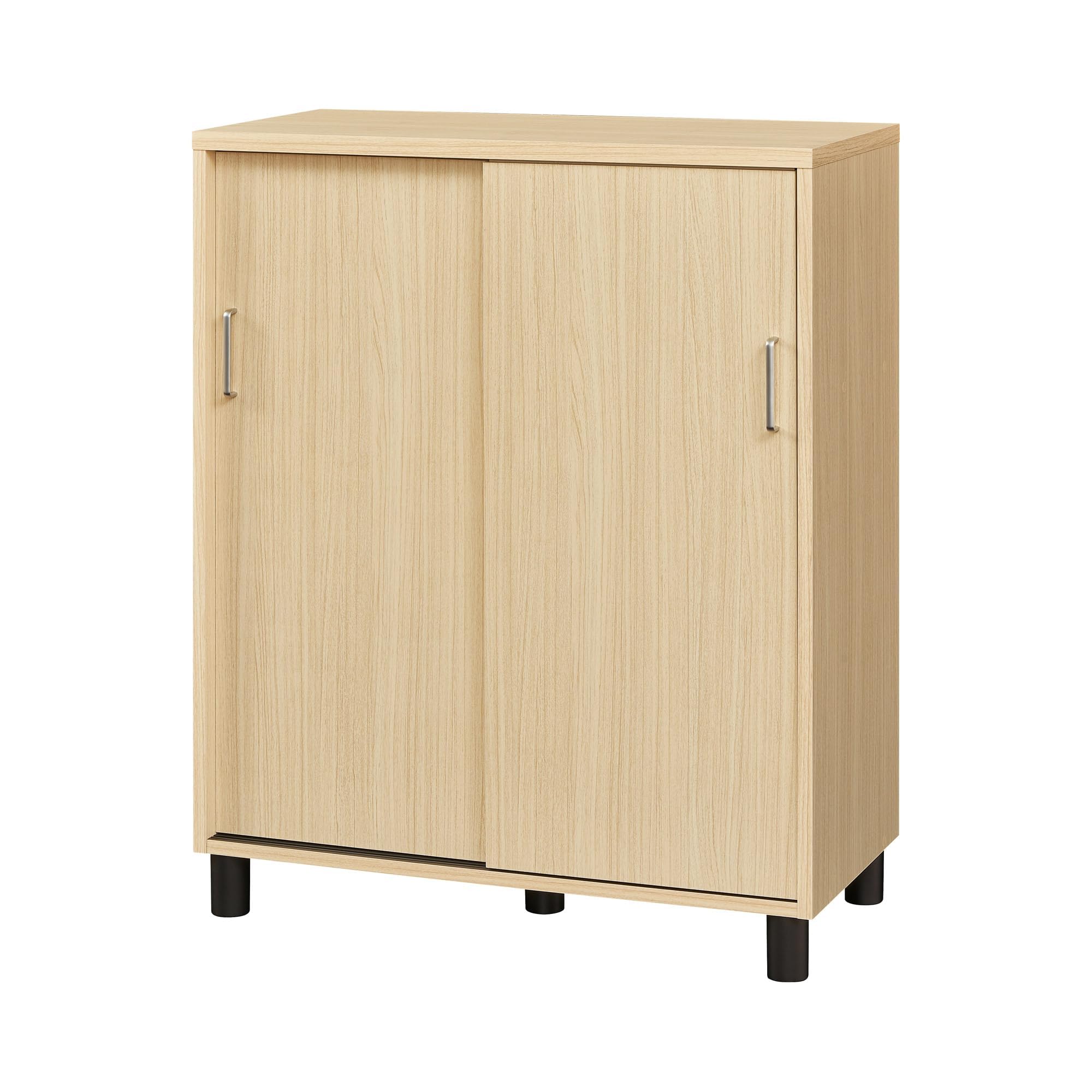 【引き取り歓迎】木製靴箱 下駄箱 シューズボックス 木目調 ダークブラウン 木製 幅79 高さ89