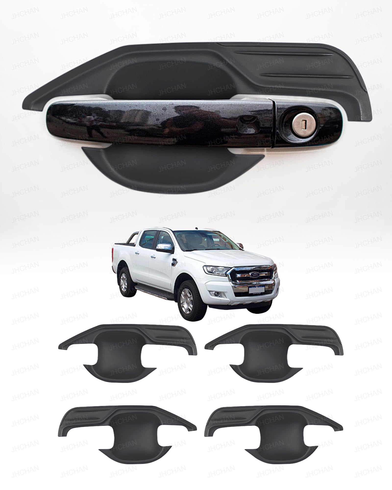 Coque poignée de porte Ford Ranger pour le tout-terrain et le chantier - Lot de 4
