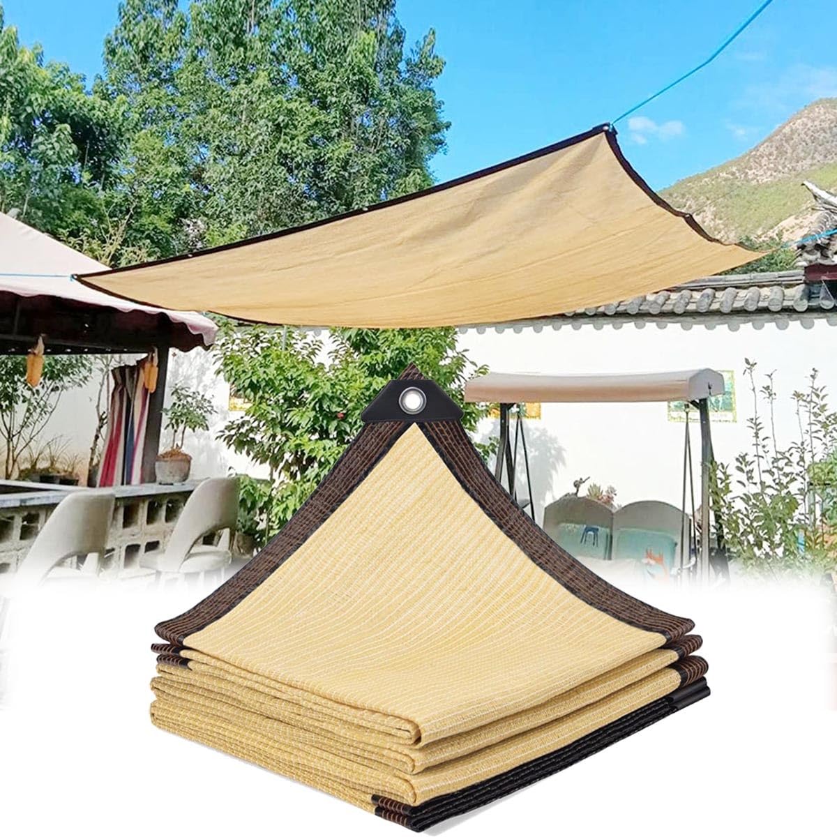 Filet d'ombrage pour pergola et tissu de protection solaire de grande cour