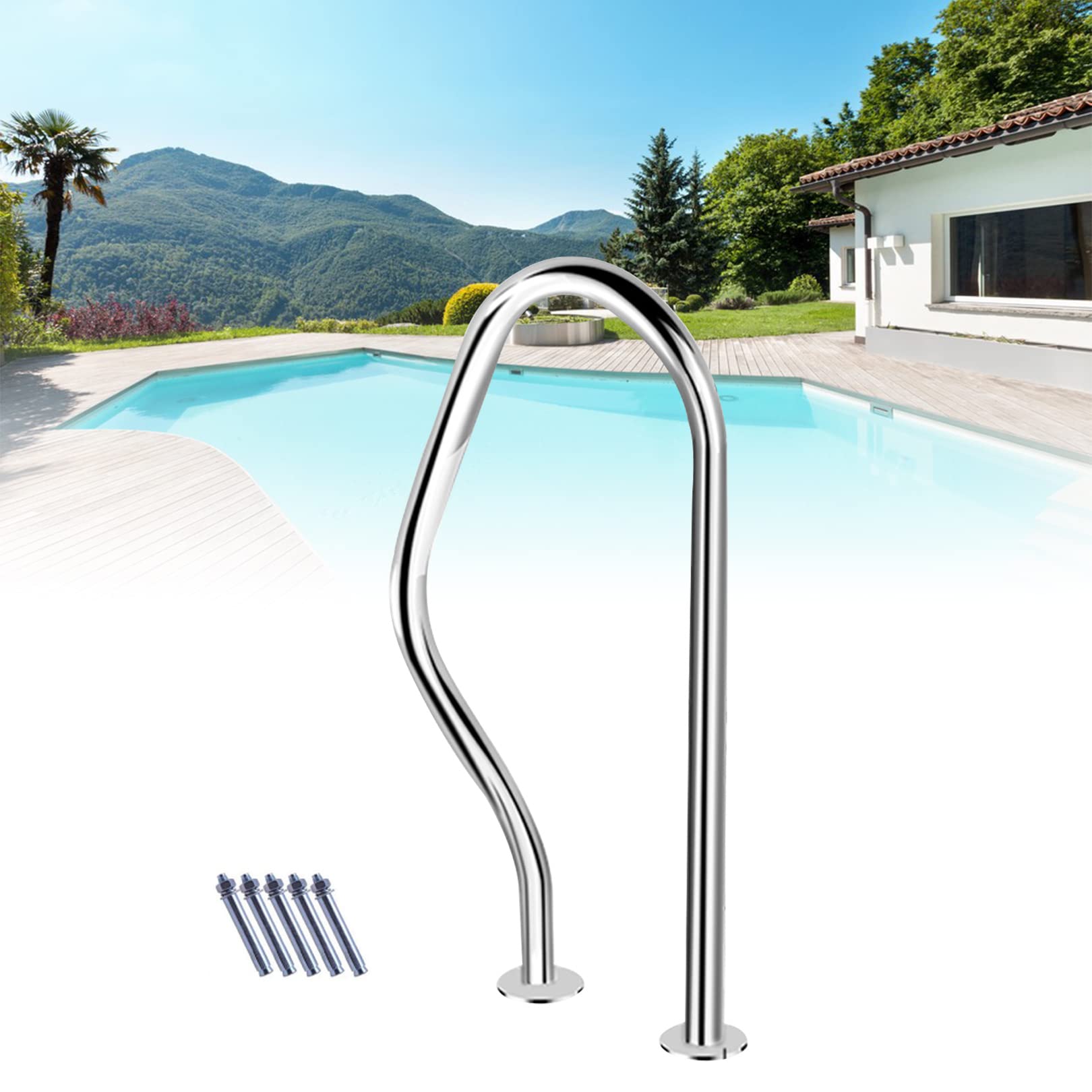Buy ZXFDM Pool Rail Pool Railing Pool Railing Pool Safety Handrails ...