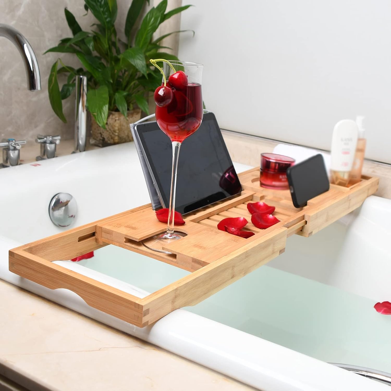 Bathtub Tray Caddy with Book Holder,Bath for Tub,Bathtub, Shelf for Laptop, Reading, Tablet