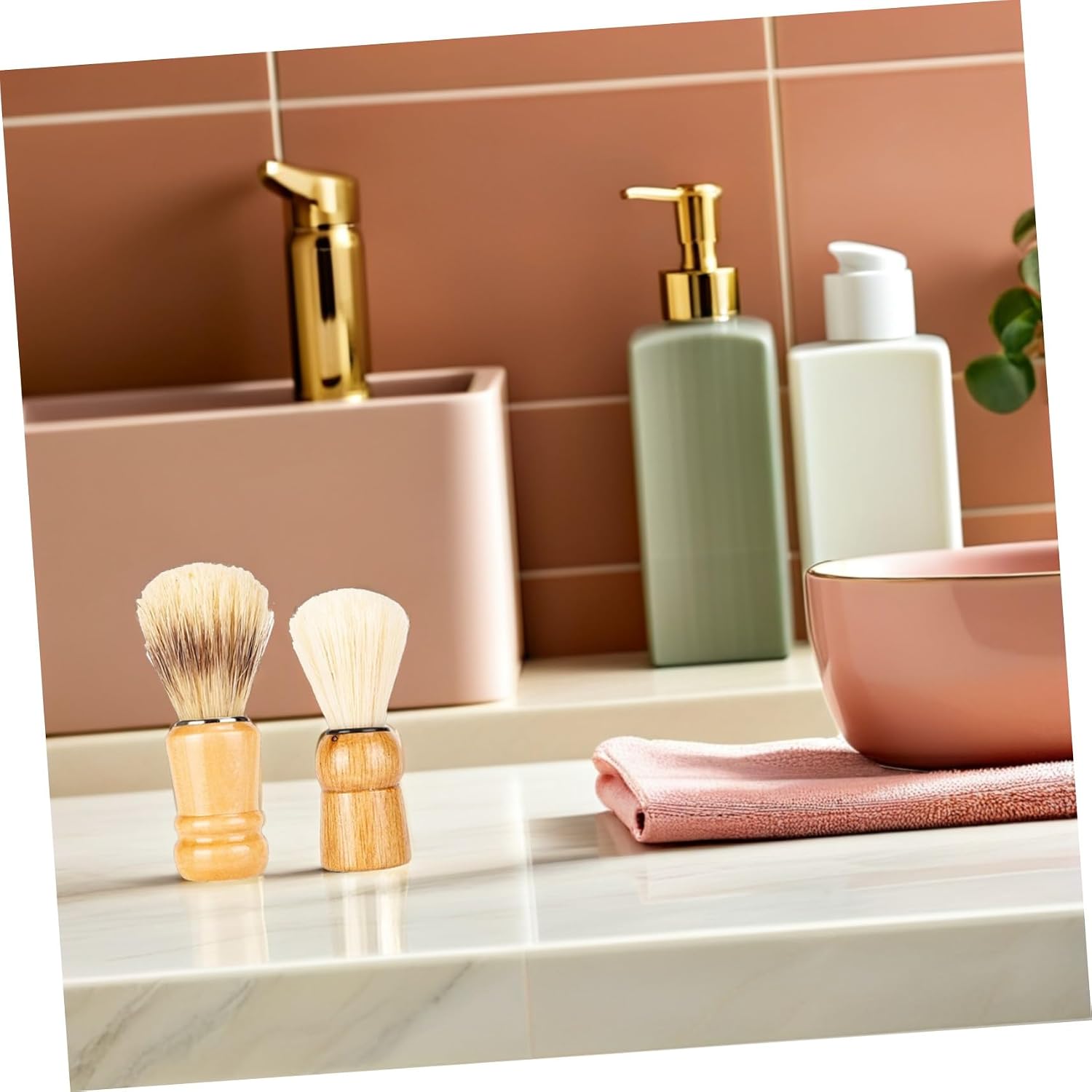 2pcs Premium Wood Handle Shaving Brush for Men Durable Brush for Salon Use for Shaving Application and Beard Styling Father Day present