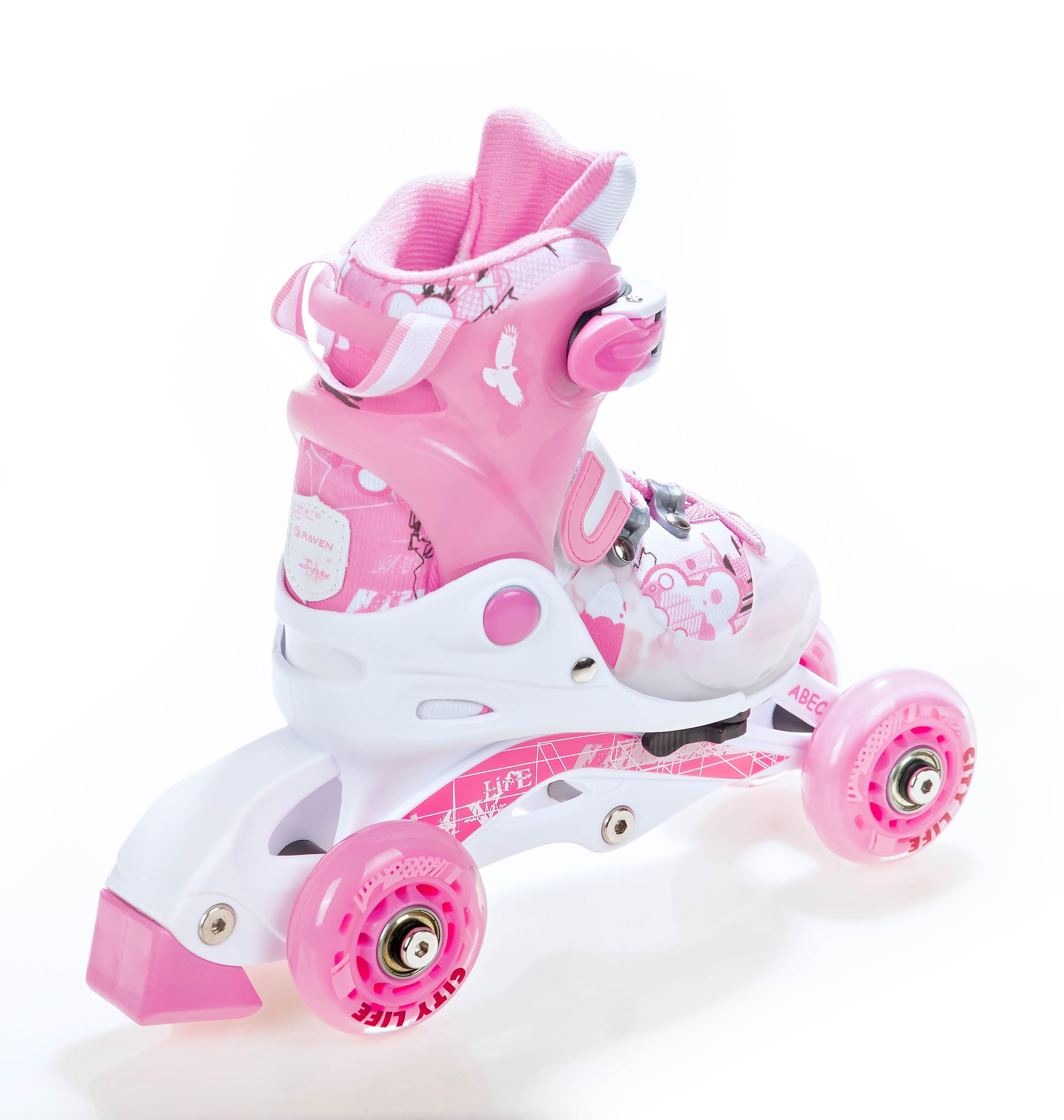 Raven Princess 3in1 Inline Skates Triskates Rollschuhe Inliner für Kinder Mädchen verstellbar