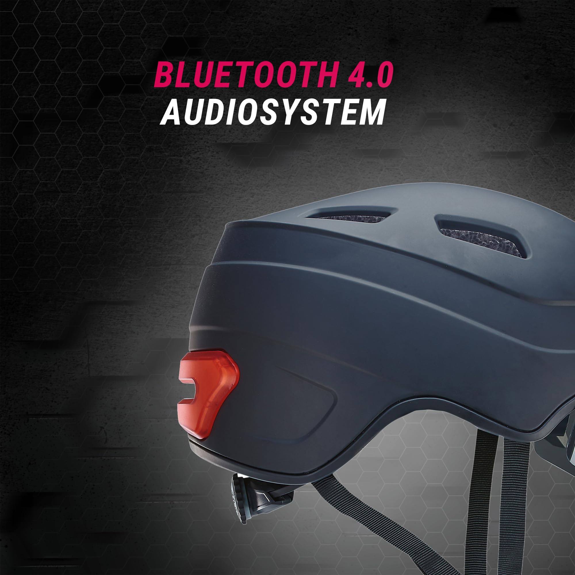 Prophete SMART Kask rowerowy dla dorosłych i młodzieży, technologia Inmold, Bluetooth, aparat Full-HD, system głośnomówiący, nawigacja i sterowanie muzyką, czarny, rozmiar M (54-58 cm)