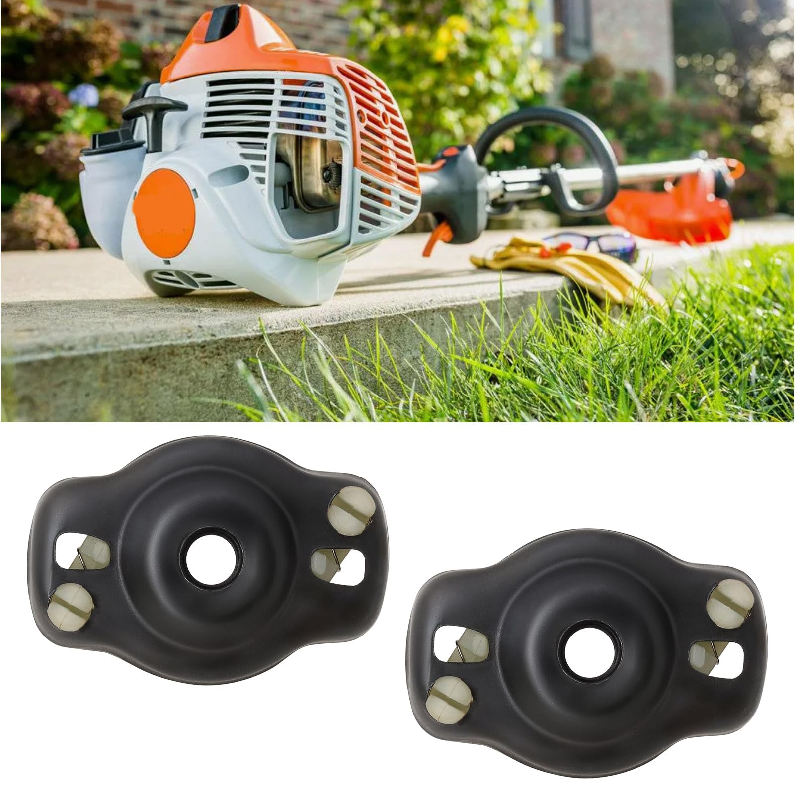 eMagTech 2Pcs Starter Pawl Cup Lawn Mower Starter Pawl Bracket Compatible with Stihl FS38 FS40 FS55 FS56RC FS70 4140 190 2010 Black 50x23.5x7mm - Image 3