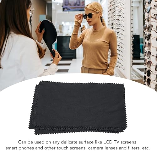 Miniatura 5 de Paquete de 10 paños de limpieza de microfibra para pantallas, lentes, lentes, eliminación de polvo y aceite, suave y sin arañazos, tamaño portátil,