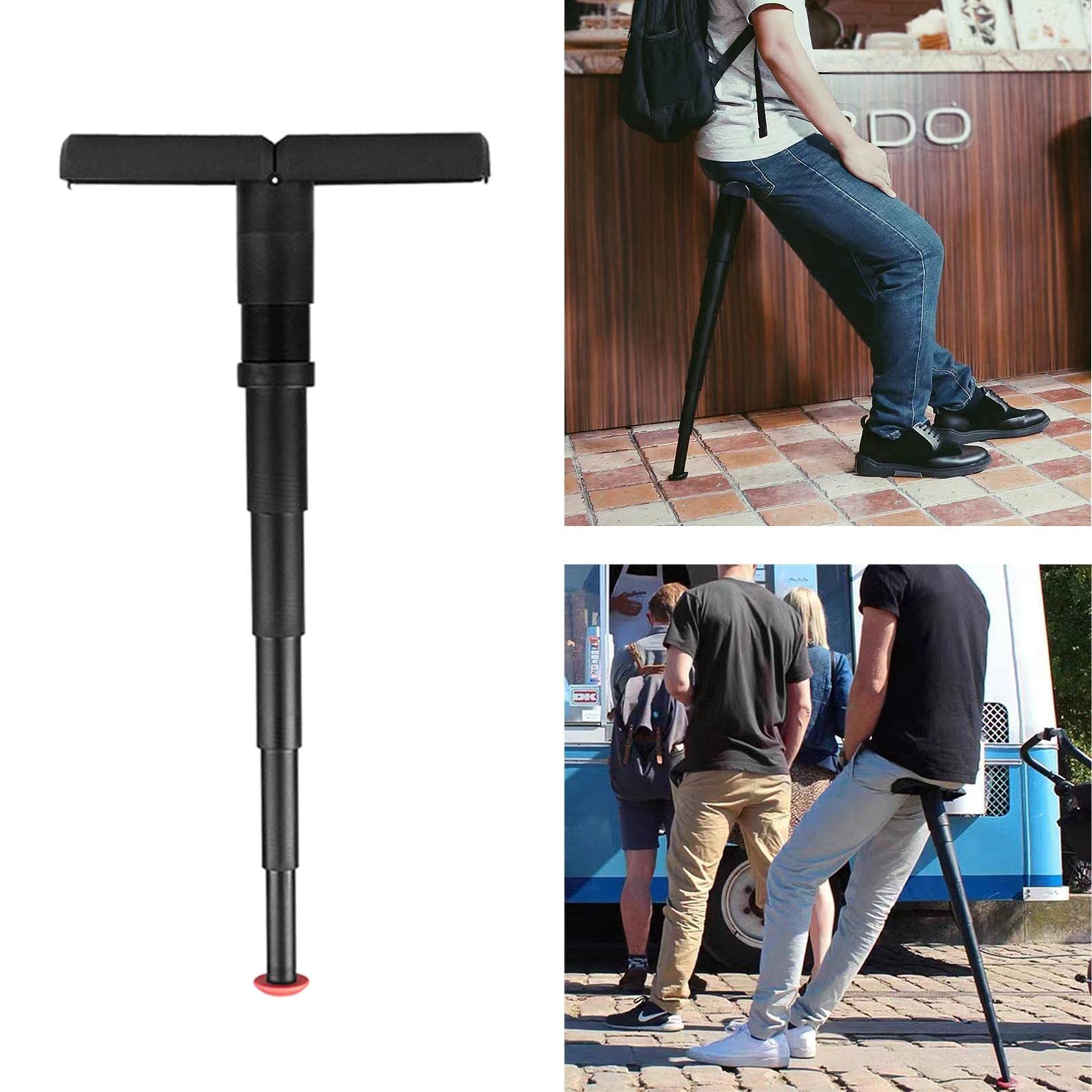 Sedia pieghevole da viaggio all'aperto Sedia portatile Bastone da passeggio per bastone da passeggio line up