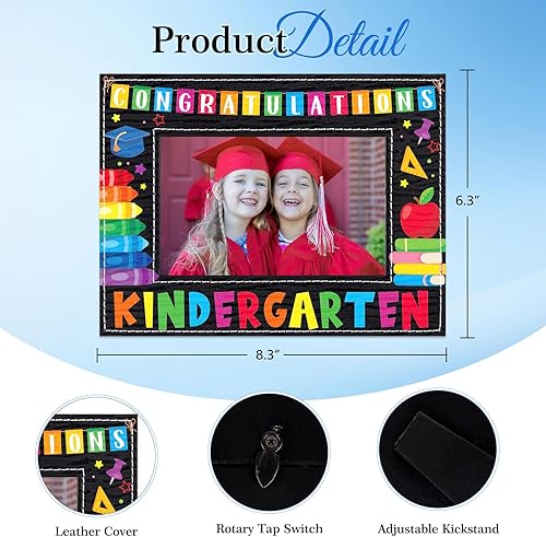 Vista 6 de FLYAB Marco de fotos de graduación de jardín de infantes 2025 Marco de fotos de graduación preescolar de felicitaciones para preescolar, marco