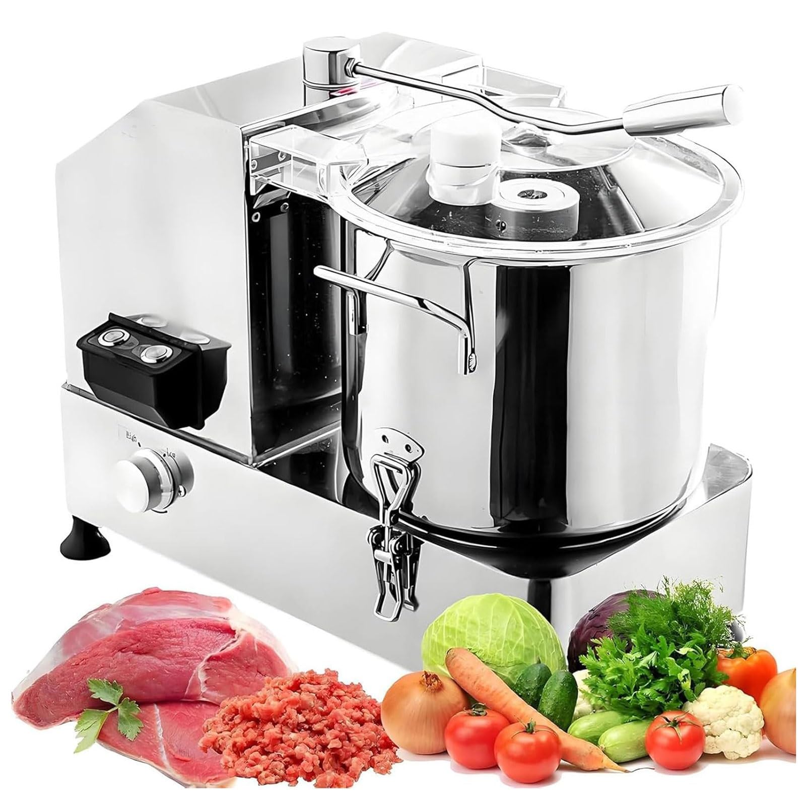 FHRKA Commercial Food Processor,6L/9L/12L Multifunctional Food Shredder, 1800W/2000W Electric Vegetable Chopper (9L)