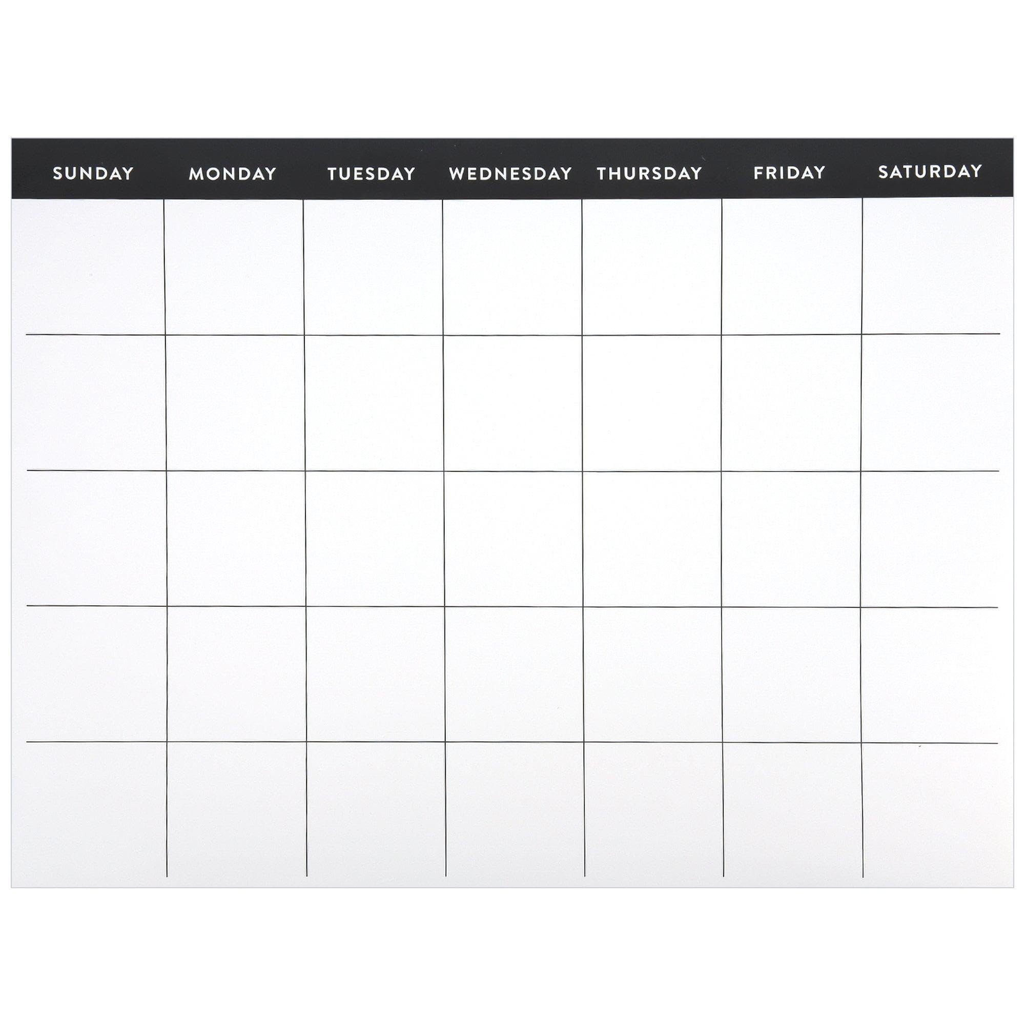 Customizable Black & White Calendar Chart, by Renewing Minds, 17 x 22 Inches, 1 Piece