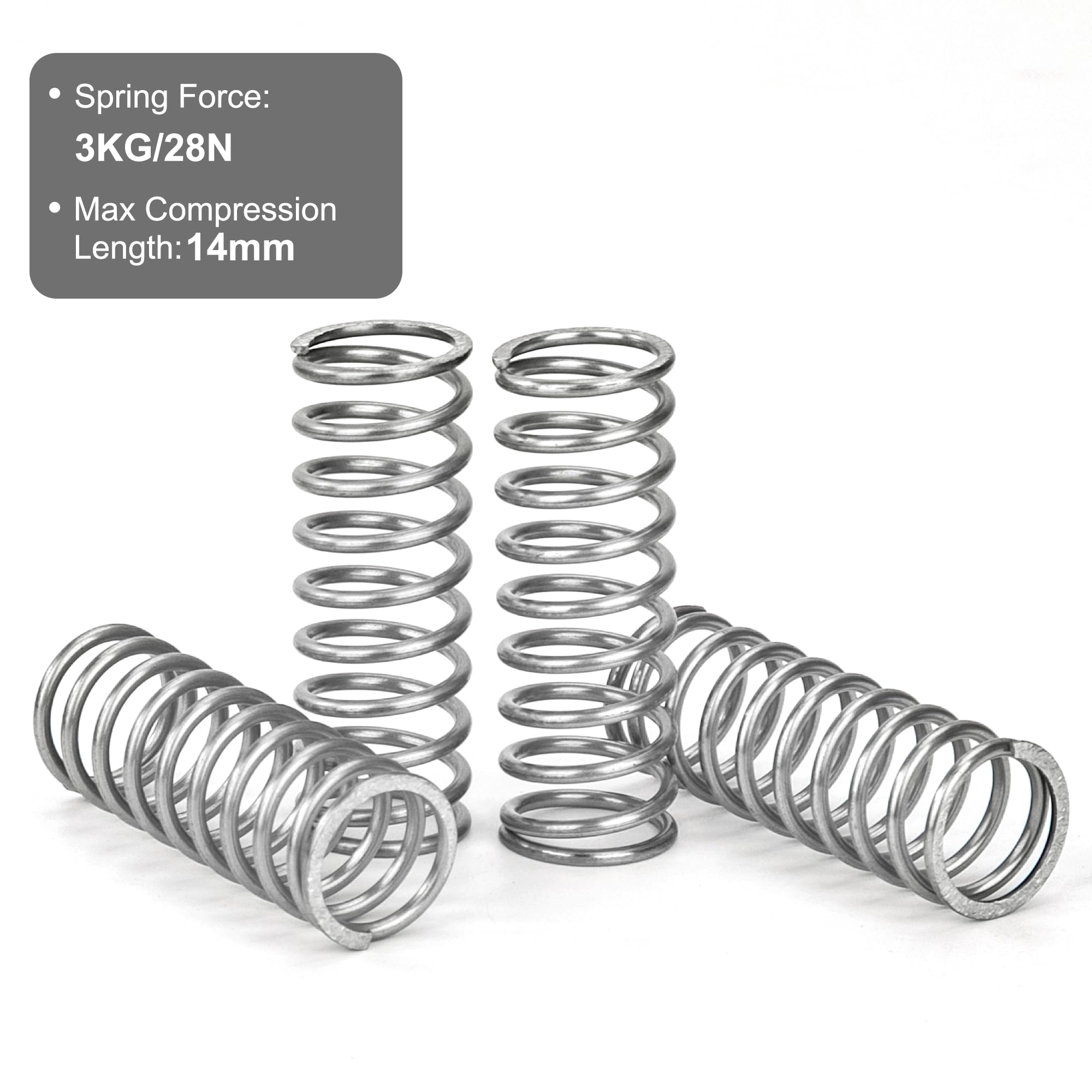 Sprężyny ściskające 35 mm sprężyna ze stali nierdzewnej 304 średnica drutu 1,3 mm średnica zewnętrzna 13 mm siła sprężyny 2,8 kg 10 sztuk