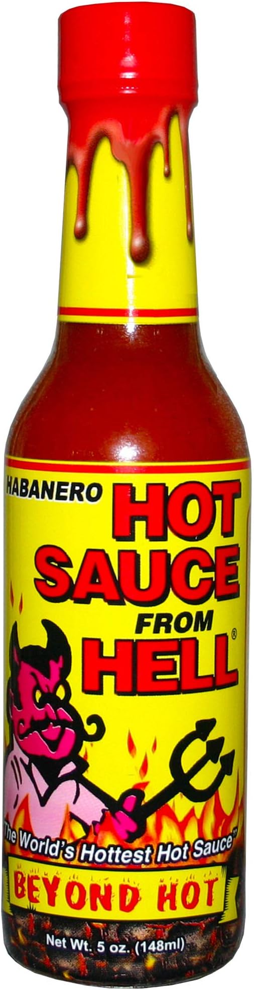 Habanero Spicy Hot Sauce From Hell - 5 oz. - Premium Gourmet Spicy Hot Habanero Sauce for Buffalo Wings, Steaks and Chili – Warning - Try if you Dare!