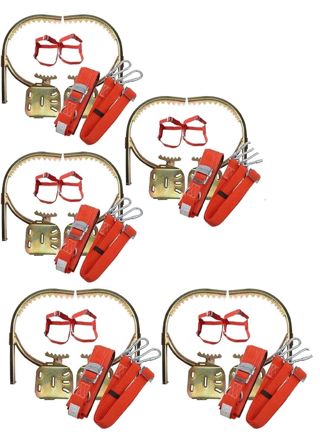 Xhfbrjebw One Color Tree Climbing Spikes - Adjustable Foot Buckles With Harness For Safe High-Altitude Climbing(350Mm 5Pcs)