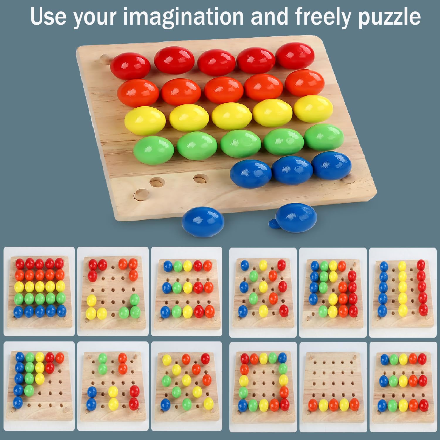 Mamabrum Blocs De Bois Pastel – 100 Pièces, 5 Couleurs, 8 Formes – Jouet éducatif Et écologique