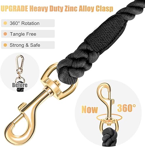 Miniatura 4 de Correa corta para perro de 22 pulgadas hecha a mano con cuerda de algodón trenzada para perros grandes y medianos, verde claro