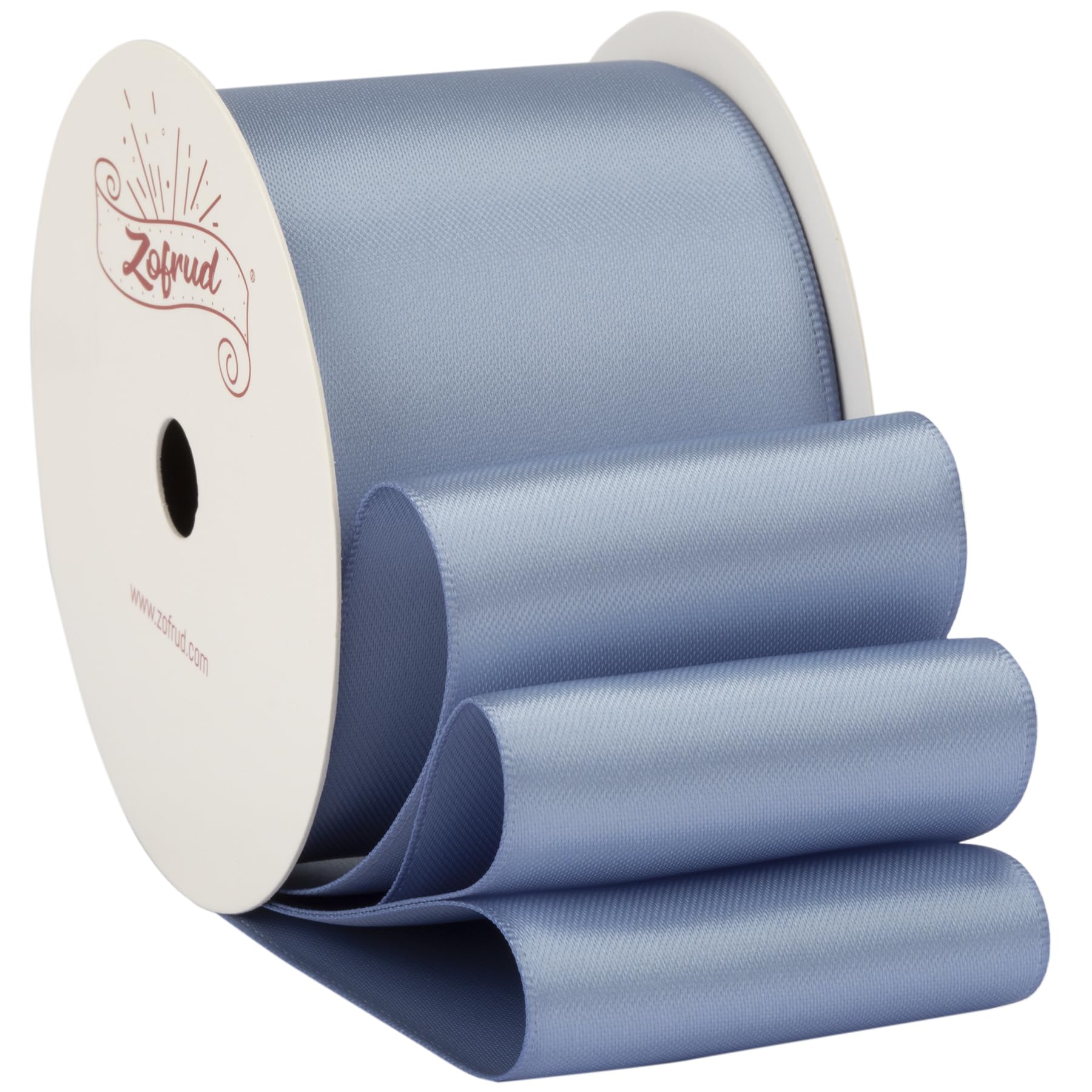 Zofrud French Blue Satin Ribbon 50mm x 9 Meters - Ideal for Crafts, Gift Wrapping, Flower Bouquet, and Weddings — image 1
