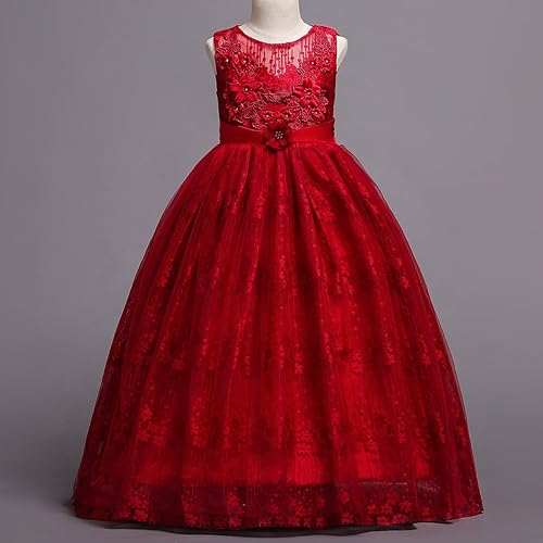 Miniatura 3 de Vestido largo de princesa de encaje vintage para niñas, vestido largo de tul para concursos de belleza, fiesta formal, boda, baile, vestido de noche