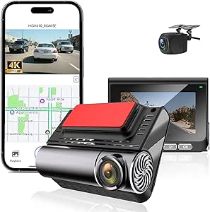 Amazon.com: Dash Cam Front and Rear, 4K/2.5K Dual Channel Dashboard ...