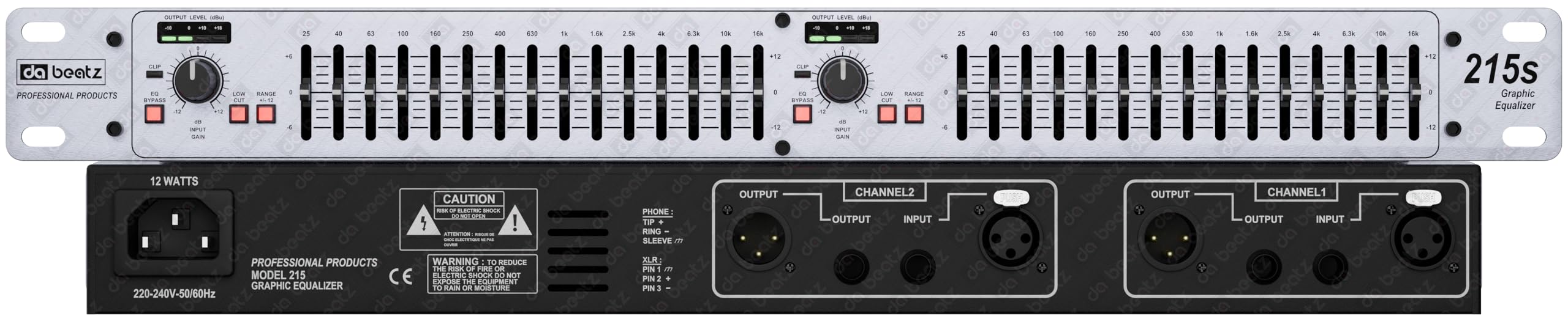 Dabeatz Dual-Channel 15-Band Graphic Equalizer | Professional Audio Frequency Shaping Processor | Balanced & Unbalanced I/O | Ideal for Studio, PA Systems, DJ & Live Sound-image-29