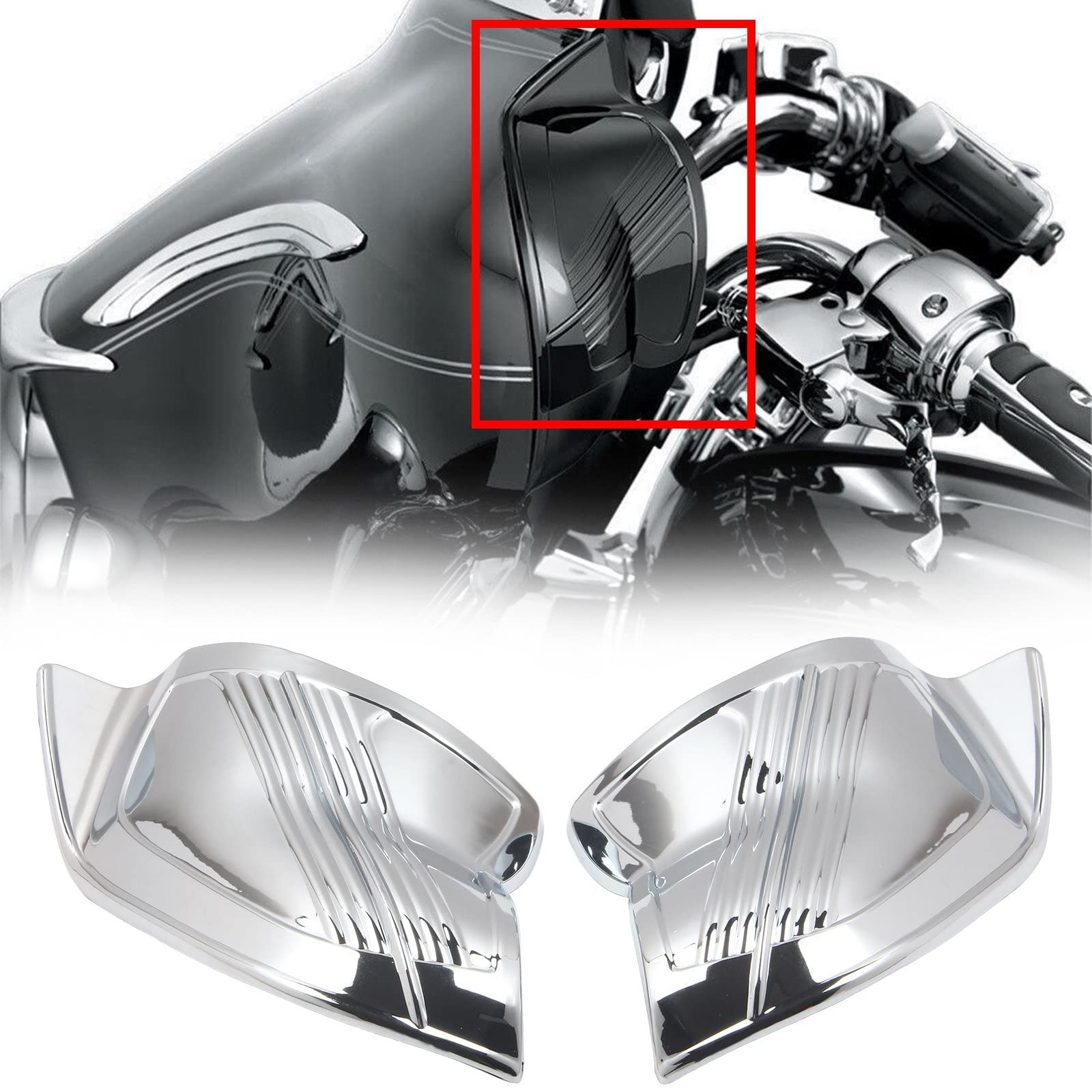 Chrome Black Batwing Inner Fairing Cover For Harley Touring Electra Street Glide 96-13