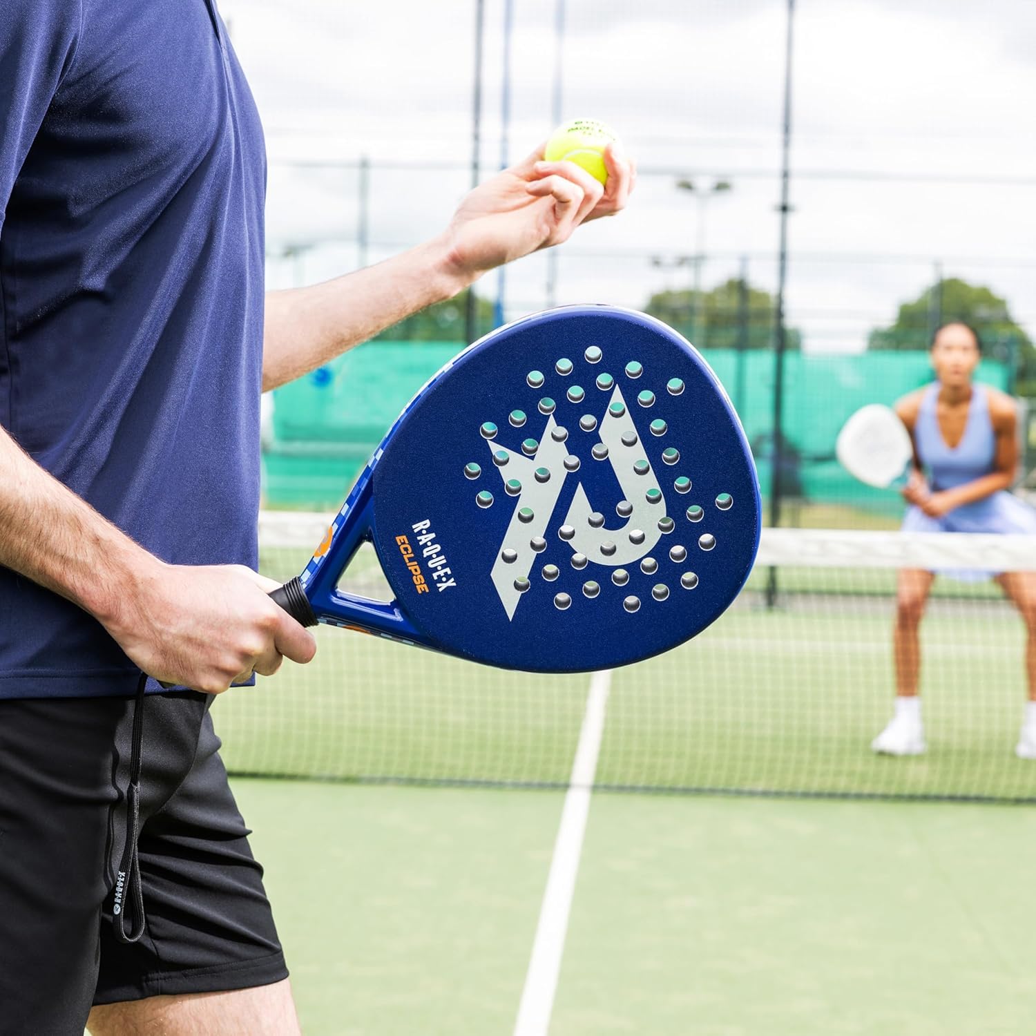 Raquex Eclipse Padelschläger – Vollcarbon, Padelschläger für Anfänger und Fortgeschrittene, für Damen und Herren, 360g – Reaktiver ImpactCore Eva 15 Schaumstoff, Doppelrohrsystem für Langlebigkeit
