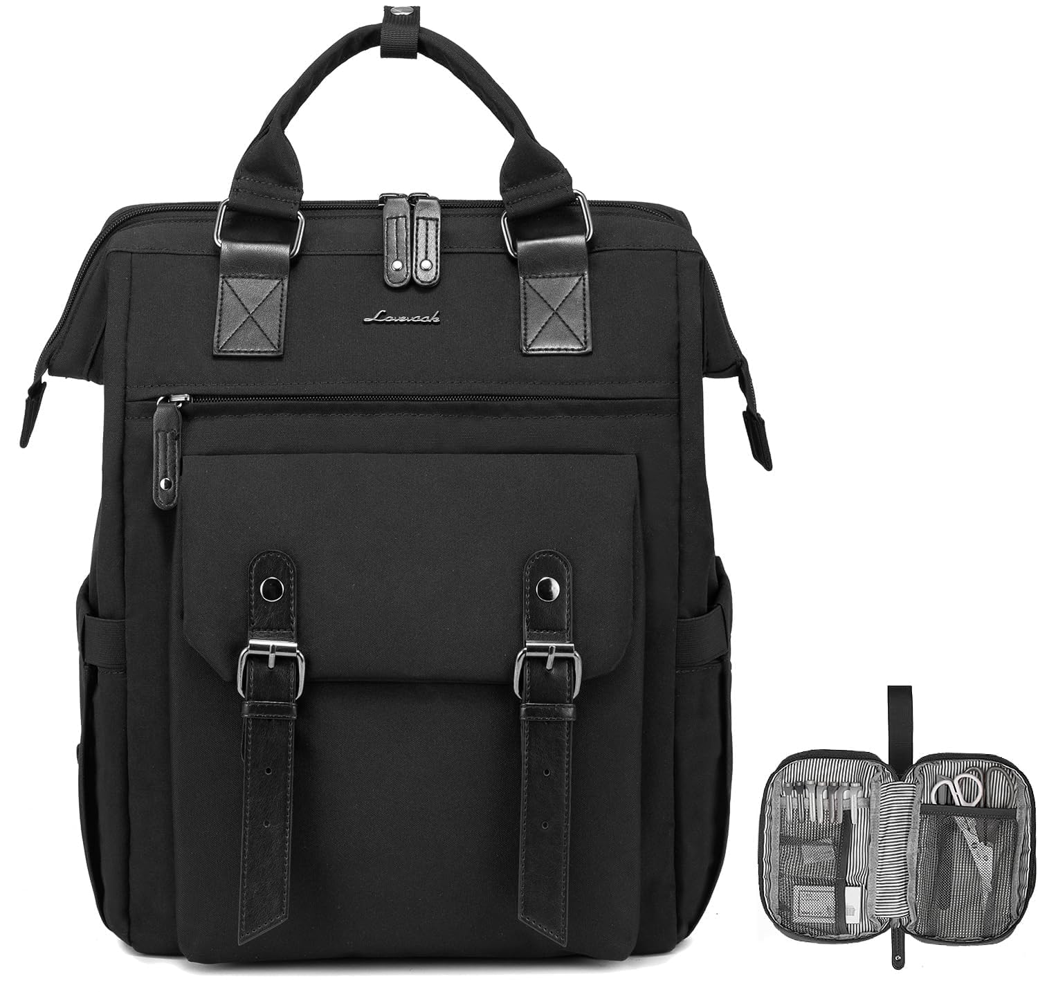 LOVEVOOK Laptop Backpack for Women, 15.6 Inch Teacher Nurse Bag Work Travel Computer Backpacks Purse, College Bookbag for School, Water Resistant