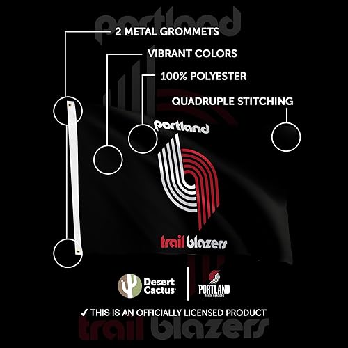 Miniatura 4 de Desert Cactus Portland Trail Blazers Flag Team NBA National Basketball Association 100% poliéster para interiores y exteriores, banderas de 3 x 5