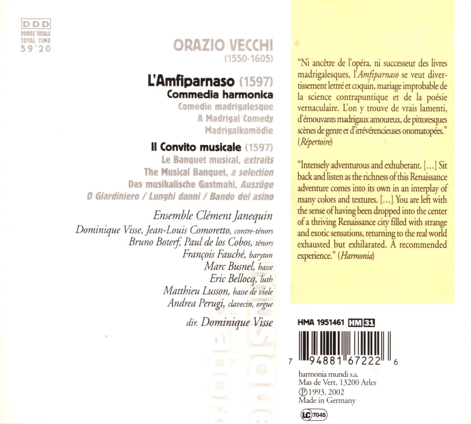 Orazio Vecchi - L'Amfiparnaso