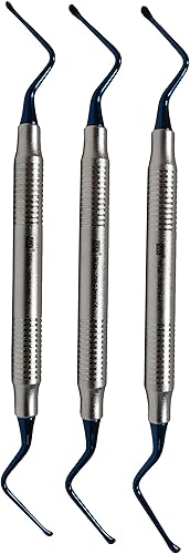 W ise Lucas Curette - Juego de 3 curetas dentales y quirúrgicas para huesos dentados. Retira fácilmente el tejido de granulación