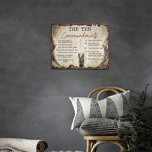 Miniatura 3 de Arte de pared de los diez mandamientos, versículo bíblico cristiano, 10 mandamientos, imágenes de las escrituras religiosas, decoración de pared,