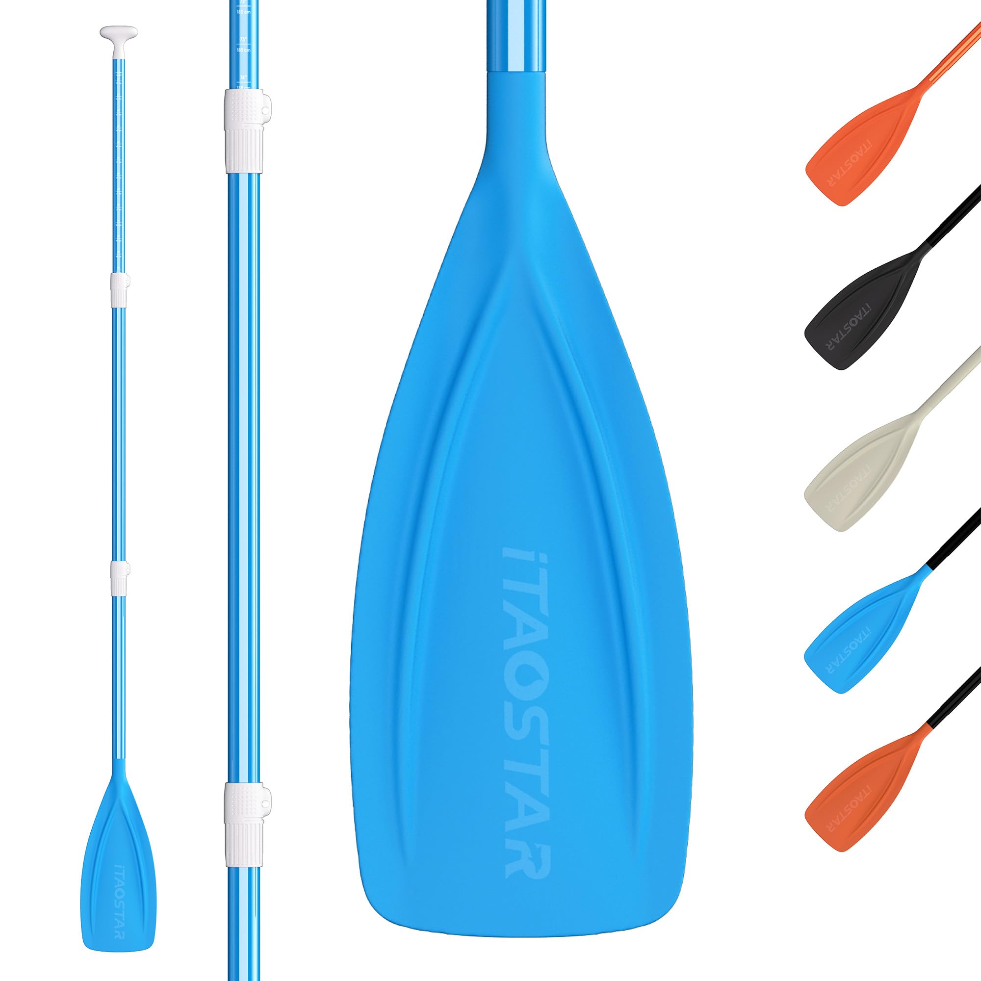 iTAOSTAR Paddle Board Paddle Detachable, Stand Up Paddle for Adults with Double Locks, Kayak Paddle Adjustable with Glass Fiber Blade, Floating Paddle Board Oar with Lightweight
