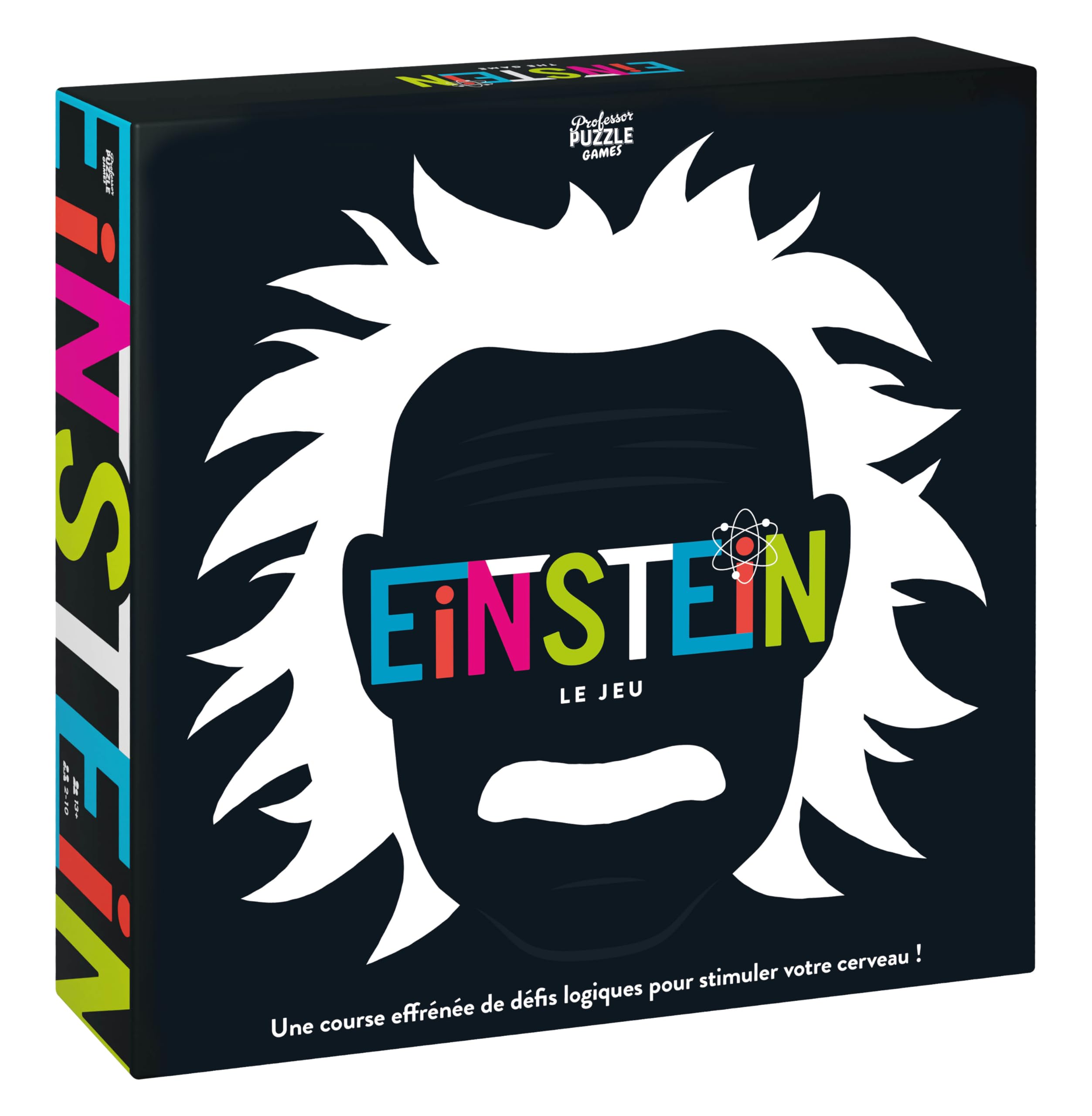 Professor Puzzle- Einstein the Game - Atmosphere Game For All IQs - 9 Categories - From 2 to 10 Players - Compete as a Team and Be the 1st to Answer to Win Key Spaces on Board